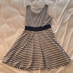 Nautical-striped skater dress